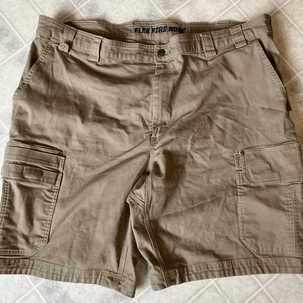 Duluth‎ canvas Flex Fire Hose Shorts Tan Cargo Style